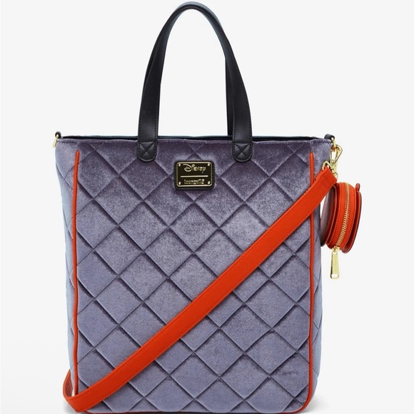 NWT Loungefly Disney The Nightmare‎ Before Christmas Jack & Sally Velvet Tote - Picture 6 of 10